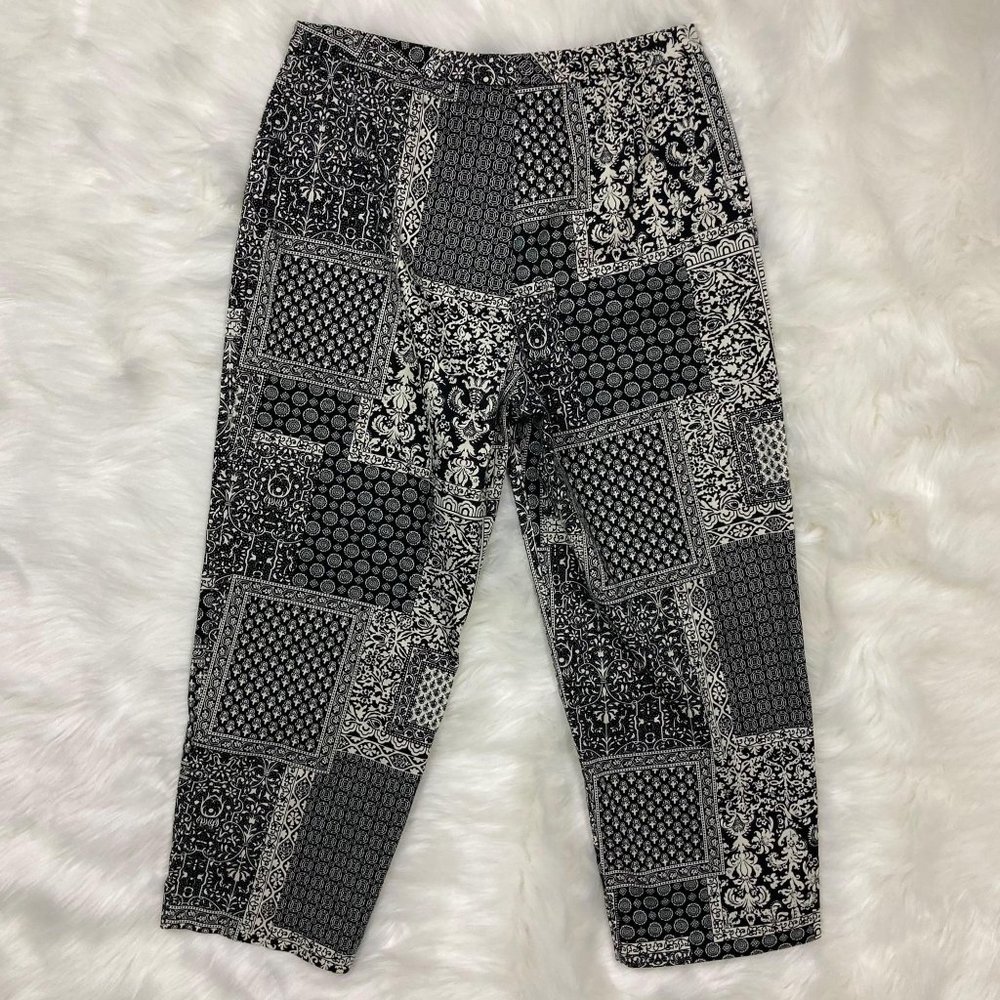 Talbots Petites - 4 - Monochrome Patchwork Capris - image 2